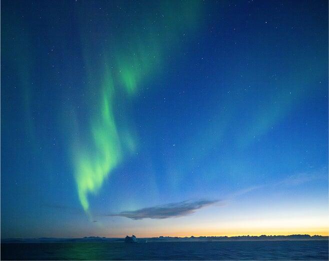 Northern lights in Greenland